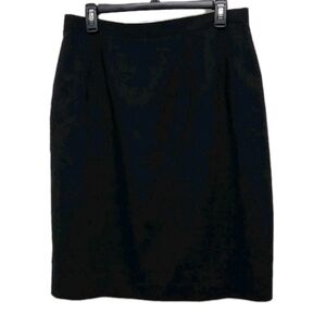 Vtg 70s Isaac Hazan Union Label Black Lined Pencil Skirt Sz 16 (Runs Small)